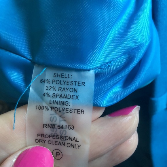 Calvin Klein | Womens Skirt Size 2 Pencil Lined Turquoise Blue - Picture 10 of 11